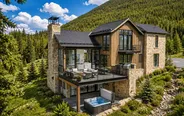 Luxury mountain home with an outdoor hot tub in Keystone, Colorado