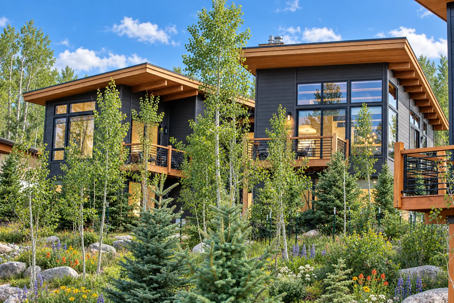Short-Term Rental Taxes for Silverthorne Colorado Properties Modern Silverthorne mountain home surrounded by aspens and wildflowers