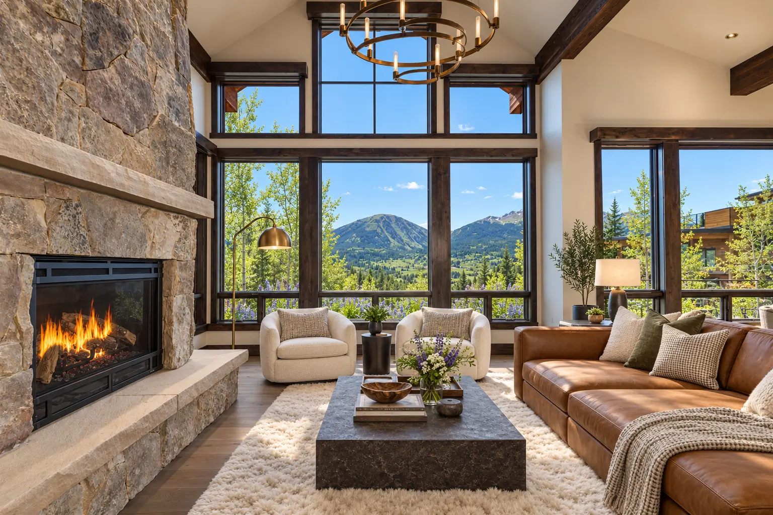 Silverthorne Short-Term Rental License Application Luxury Silverthorne home interior with stone fireplace and mountain views