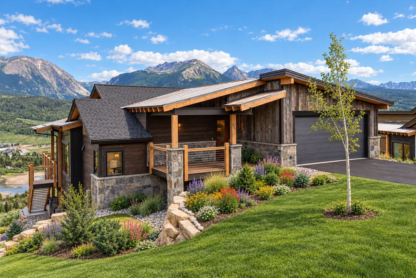 Silverthorne Colorado STR Rules for Property Owners Luxury Silverthorne home with landscaped yard and panoramic mountain views