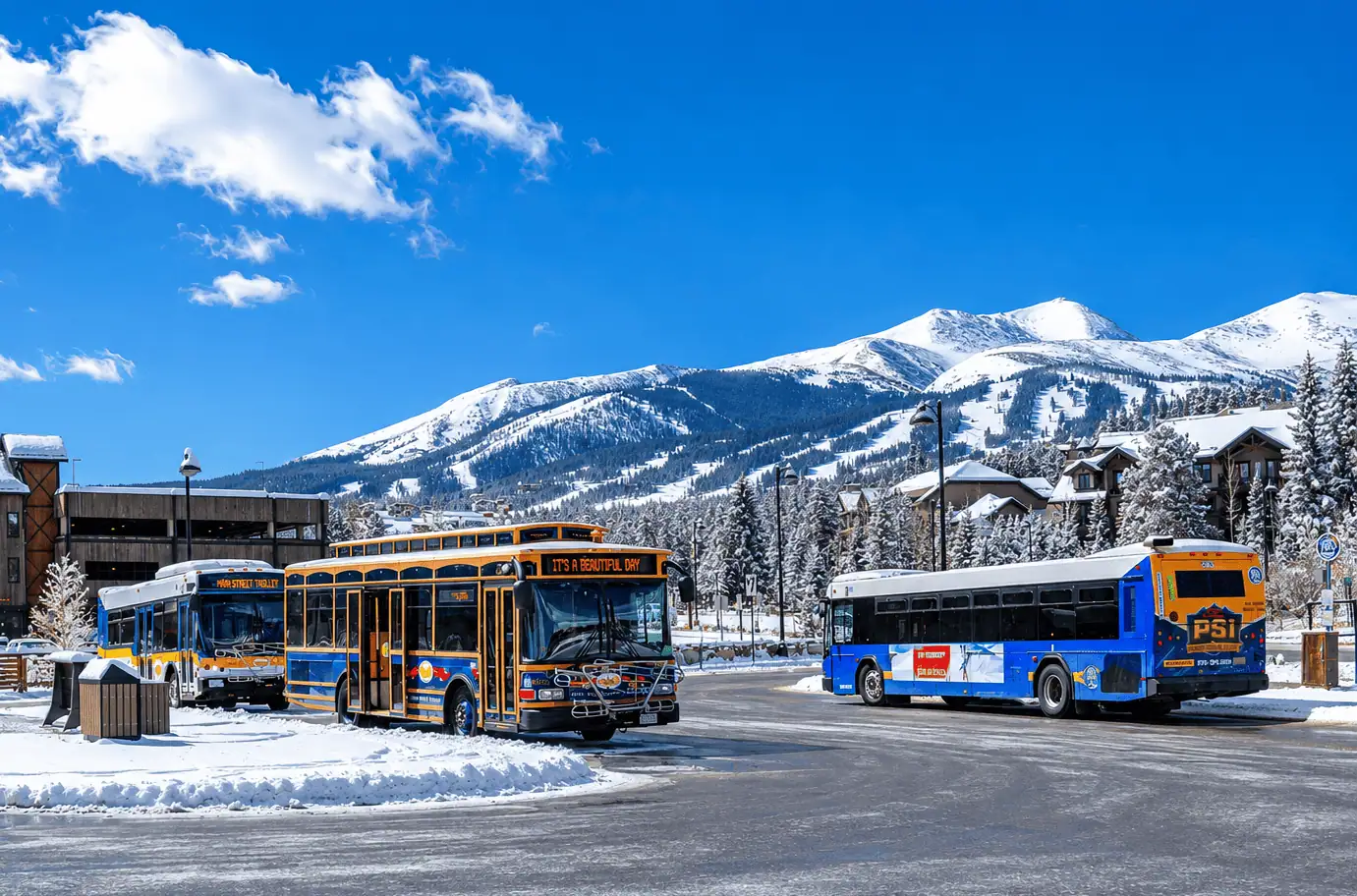 Breckenridge Free Ride shuttle buses
