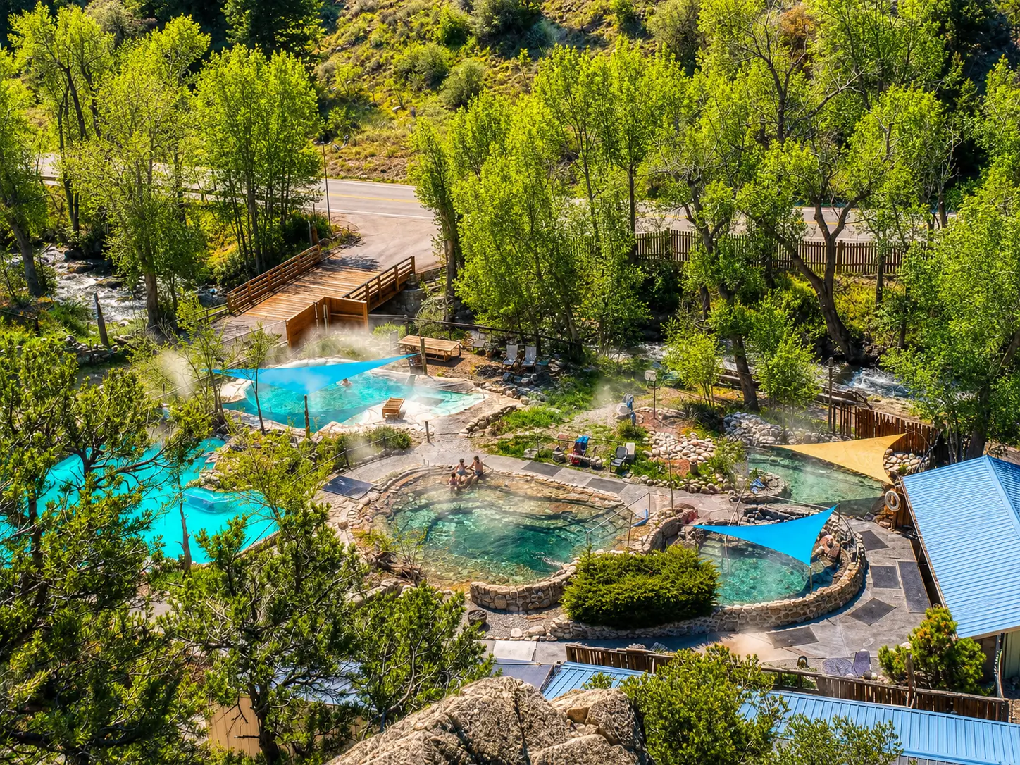 Peaceful soaking pools at Cottonwood Hot Springs Cottonwood Hot Springs near Buena Vista, Colorado