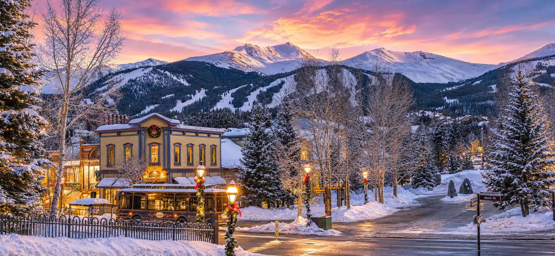 Historic downtown Breckenridge, CO Historic downtown Breckenridge, Colorado with mountain views